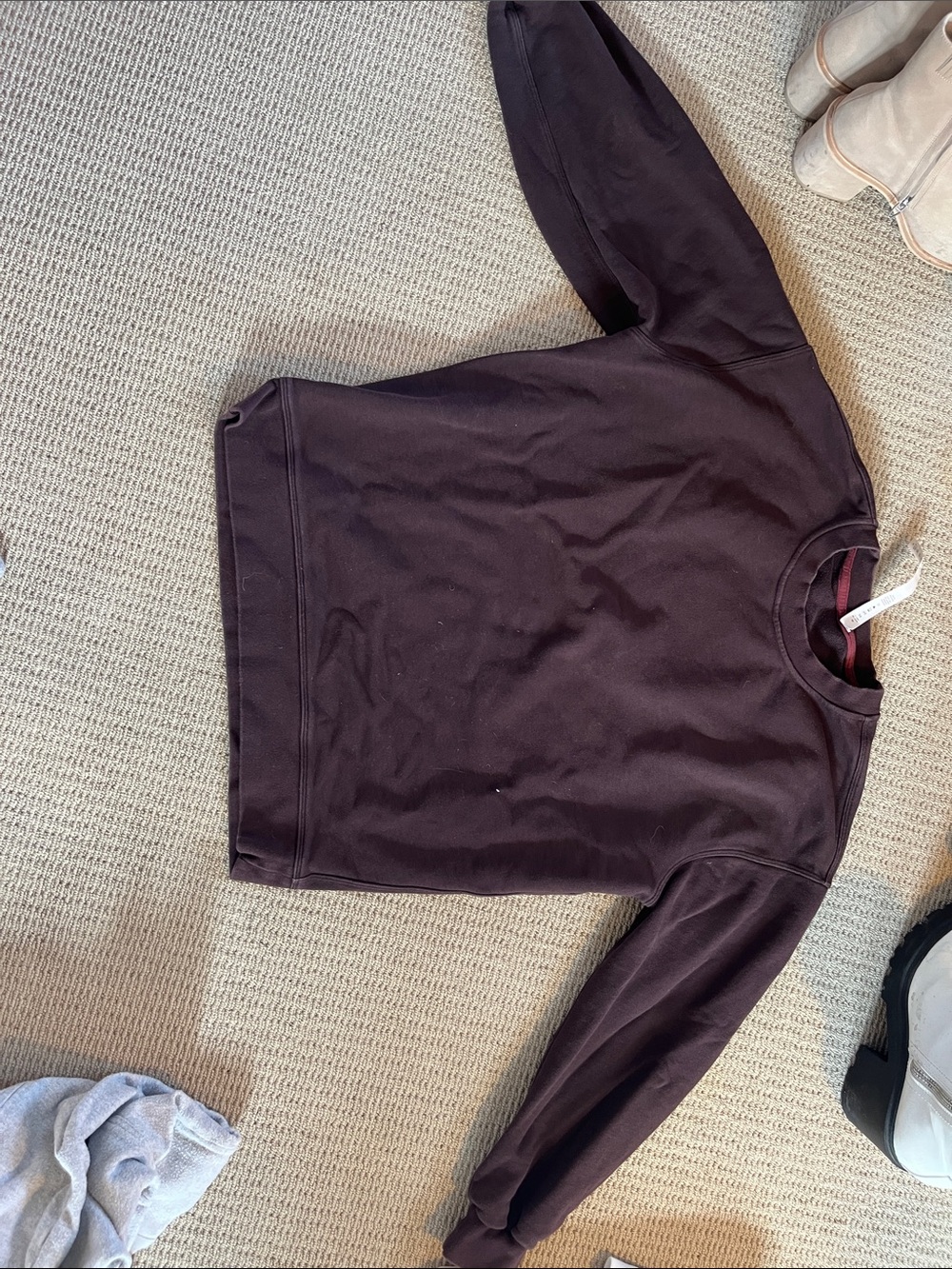 lululemon athletica crewneck sweatshirt in dark brown